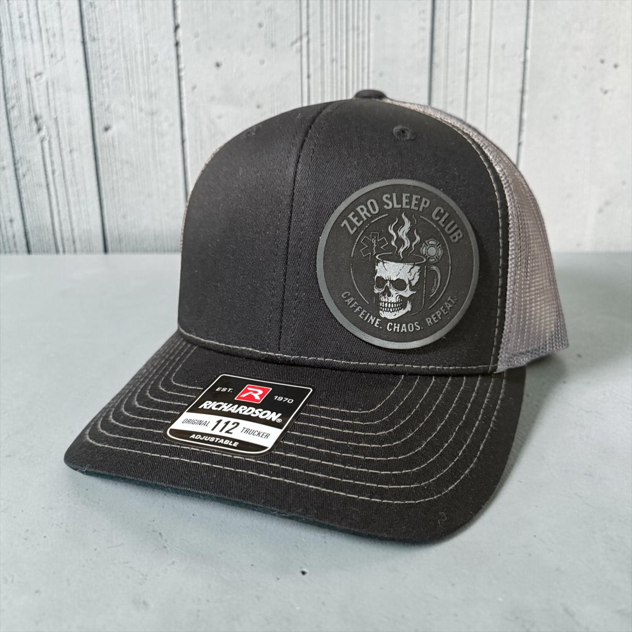 Zero Sleep Club Leather Patch Trucker Hat