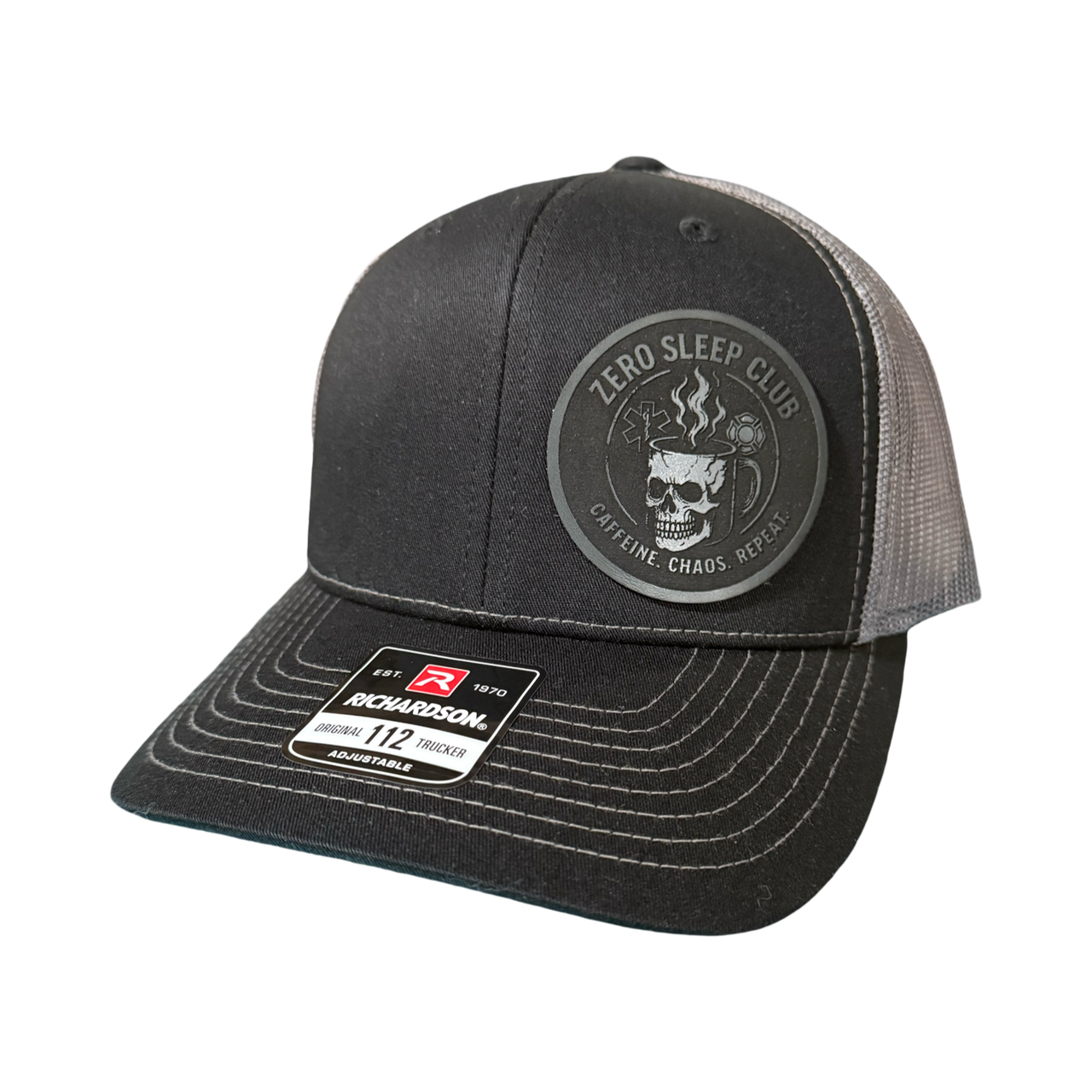 Zero Sleep Club Leather Patch Trucker Hat