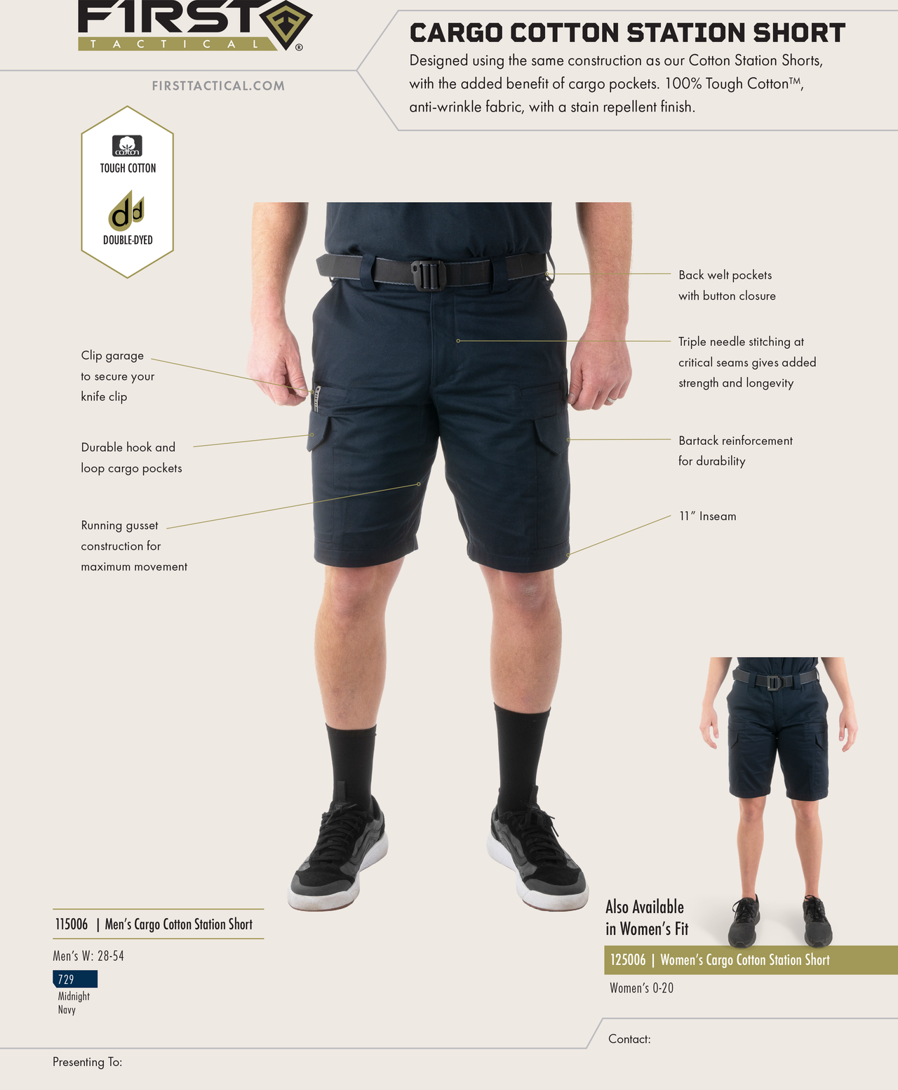 Men's First Tactical Uniform Station Short