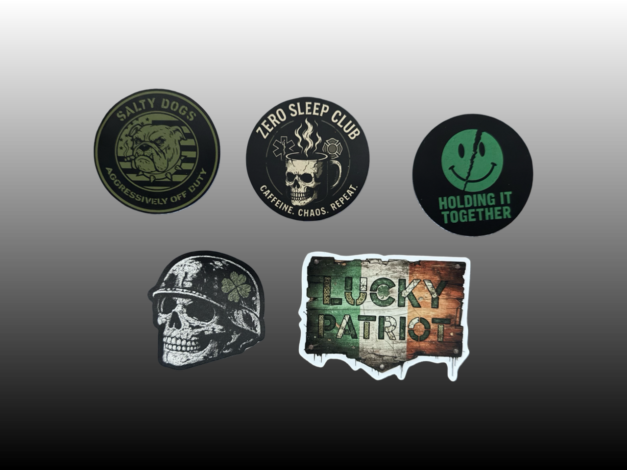 Tactical Grit & Dark Humor Sticker Collection