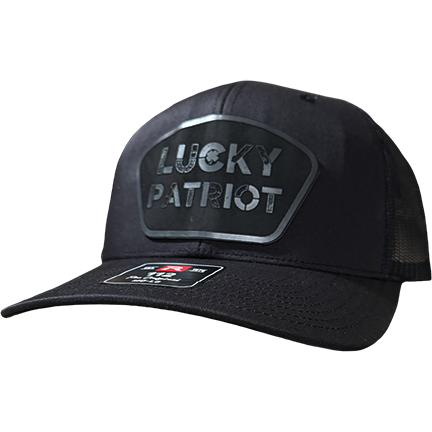 Lucky Patriot Leather Patch Trucker Hat