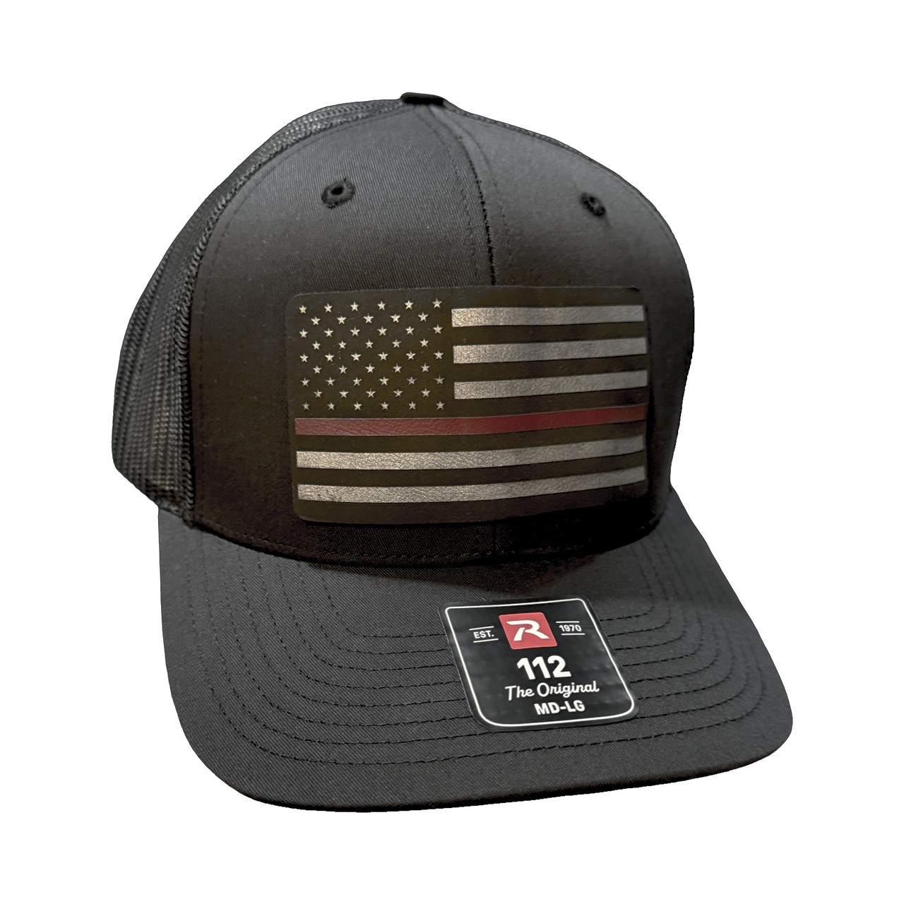 Thin Red Line American Flag Leatherette Patch Hat