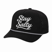 Stay Salty embroidered rope hat in Black
