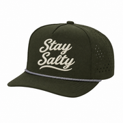 Stay Salty embroidered rope hat in Olive