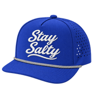 Stay Salty embroidered rope hat in Royal Blue